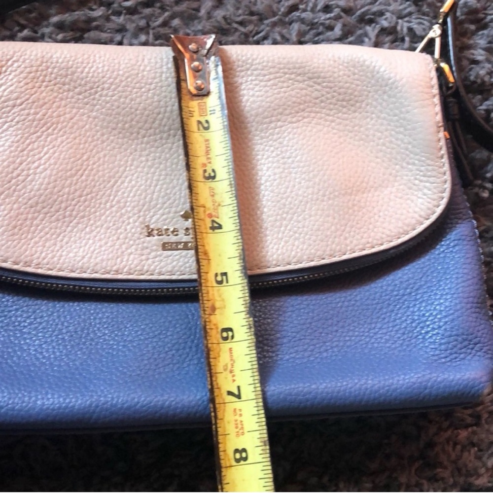 kate spade Cream and Blue Leather Fold-Over Crossbody - Picture 10 of 10
